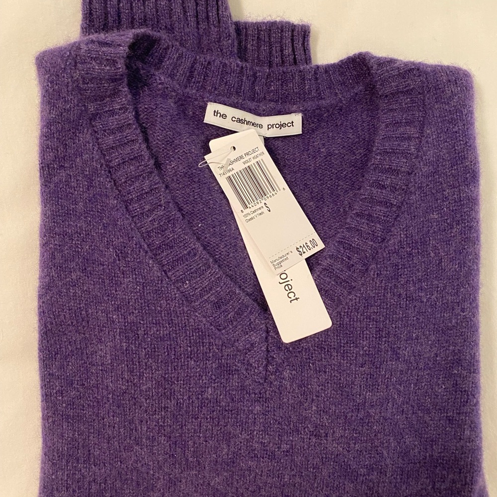 Women’s V-neck cashmere sweater.